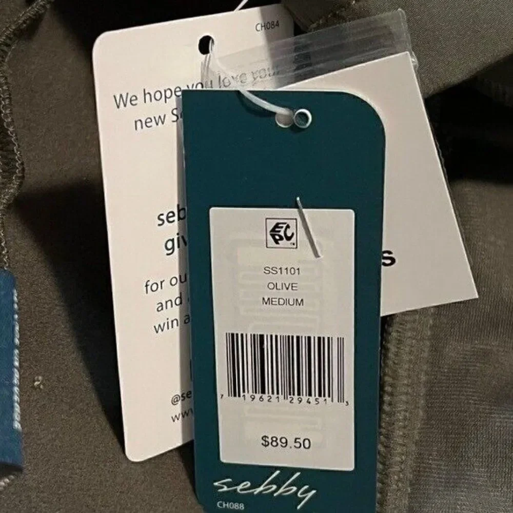 Sebby Juniors Olive Hooded Zippered Rain Jacket Medium NWT
